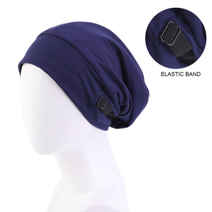 Invisible Adjustable Buckle Cotton Satin Nightcap