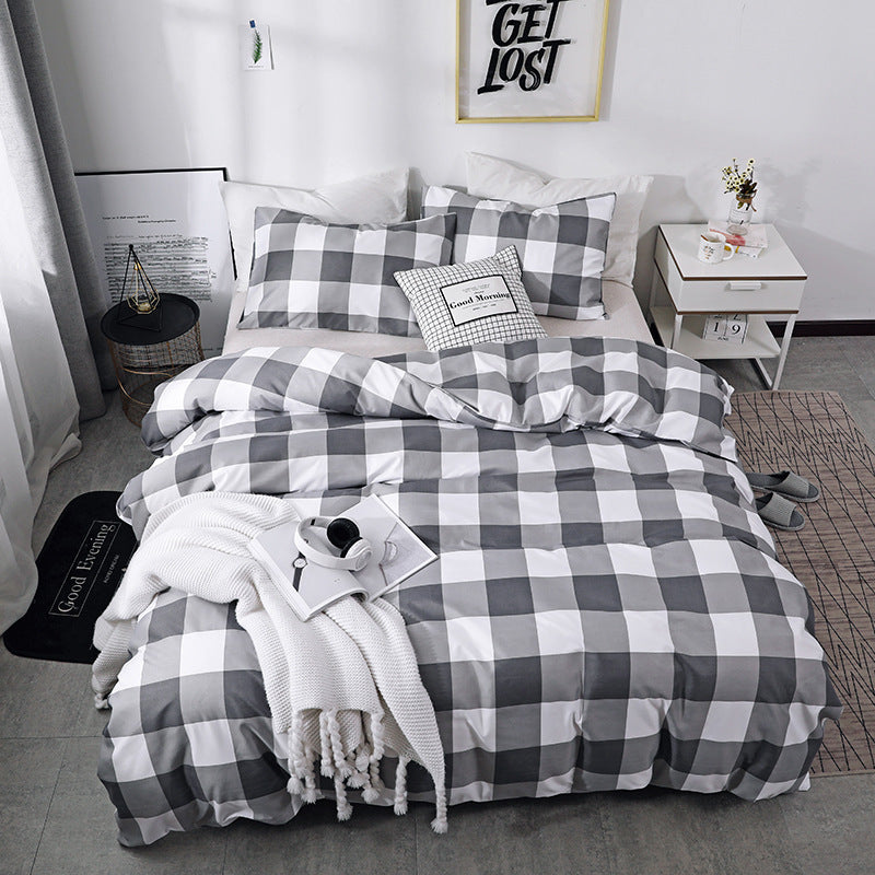 Printed Four-piece Eyelashes Bedding Set