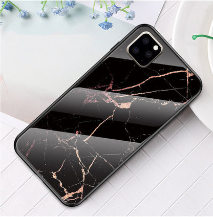 Marbled glass phone case