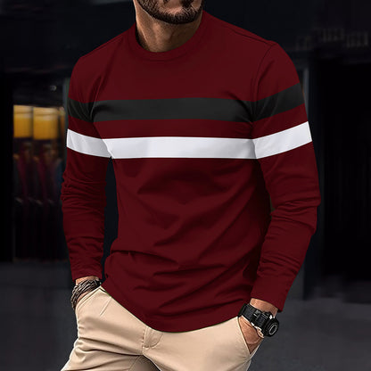 Men's Casual Round Neck Long Sleeve Tee