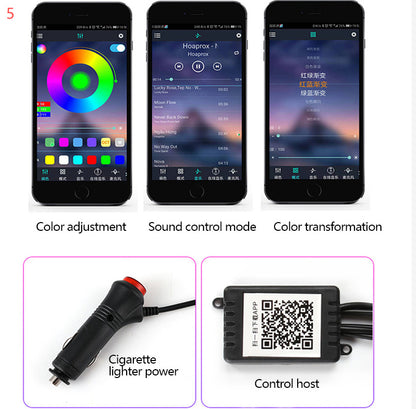 Car Fiber Optic Ambient APP Rhythm Light