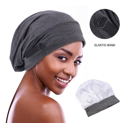 Invisible Adjustable Buckle Cotton Satin Nightcap
