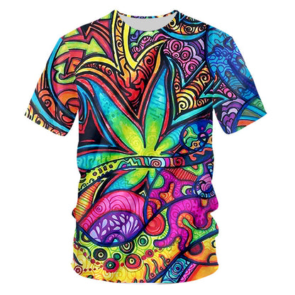 3D Psychedelic Floral Sweat-wicking T-shirt