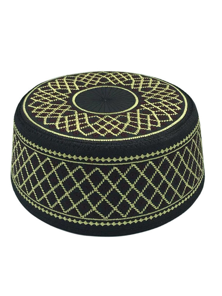 Muslim Cotton Embroidery Islamic Men Prayer Caps