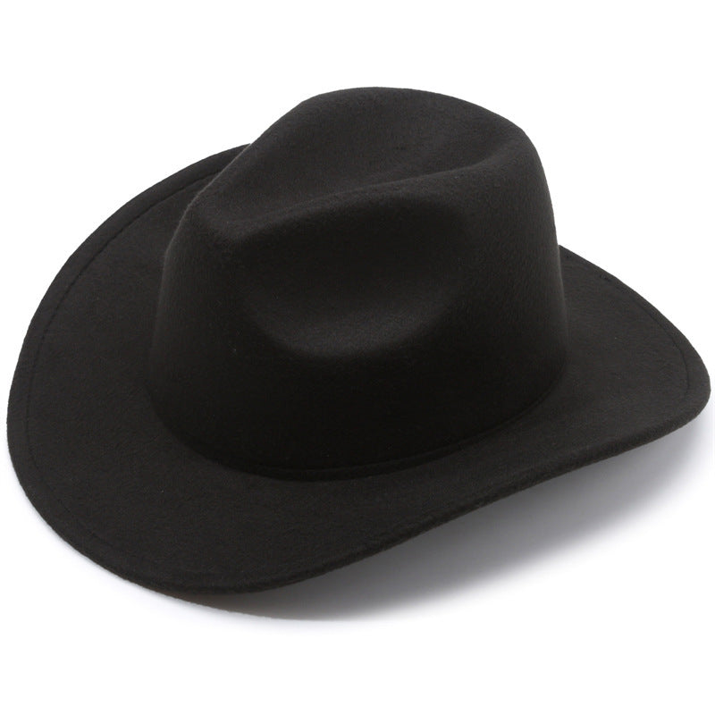 European And American Style Woolen Cowboy Hat Men's Lady Couple Ethnic Style Curling