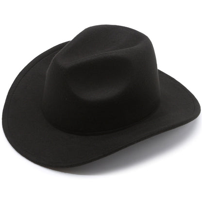 European And American Style Woolen Cowboy Hat Men's Lady Couple Ethnic Style Curling