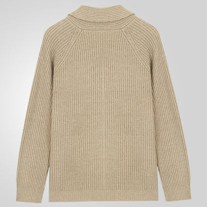 Men's Lapel Knitting Cardigan Fashion Button Sweater With Pockets Outwear