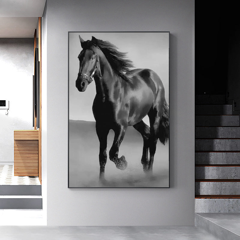 Art Canvas Dark Horse Wall Art Living Room Decor