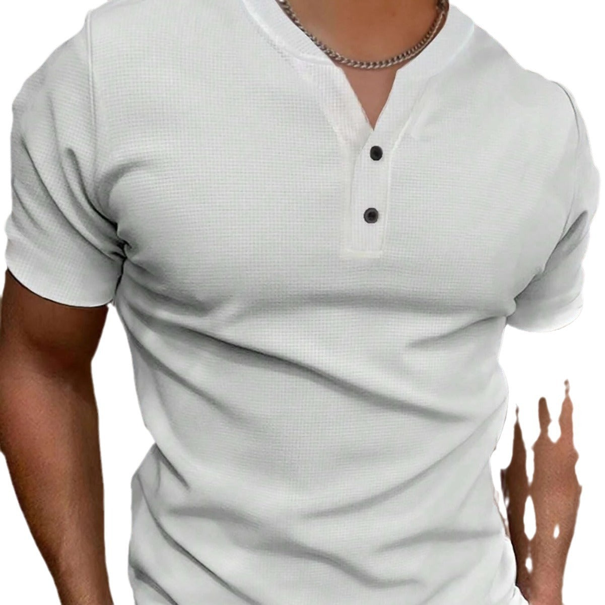 Summer Fashion Men's V-neck Short Sleeve Coat