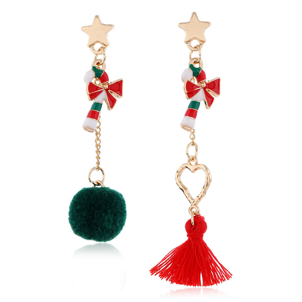 European American Christmas Snowflake Earrings