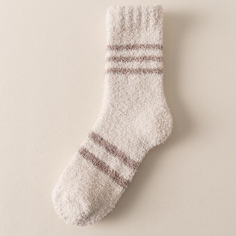 Coral Fleece Mens Mid-calf Warm Sleeping Socks