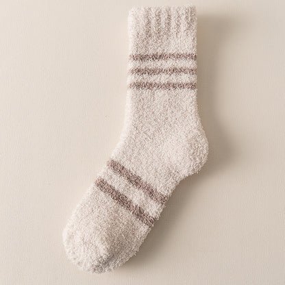 Coral Fleece Mens Mid-calf Warm Sleeping Socks