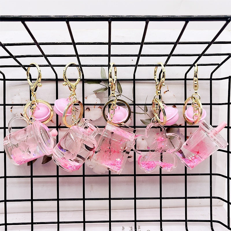 Acrylic Dried Flower Oil Keychain