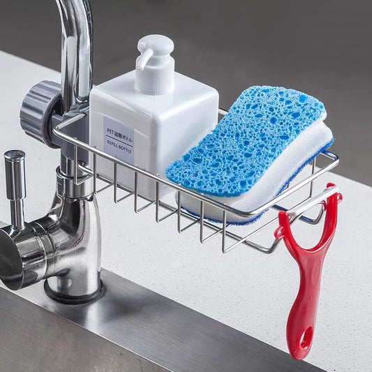 Adjustable Sink Rack Sponge Holder Soap Organizer