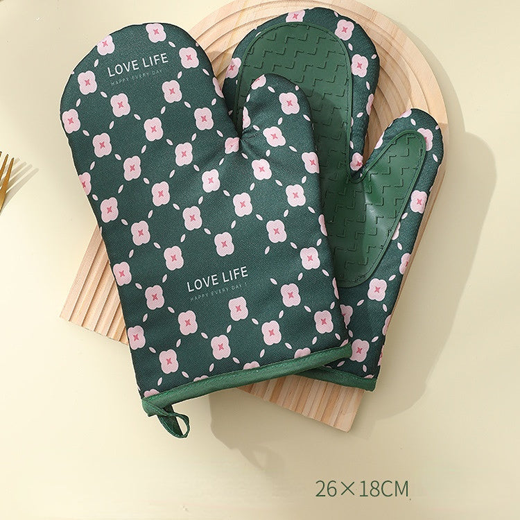 Heat Resistant Oven Mitts Anti-Scalding Gloves