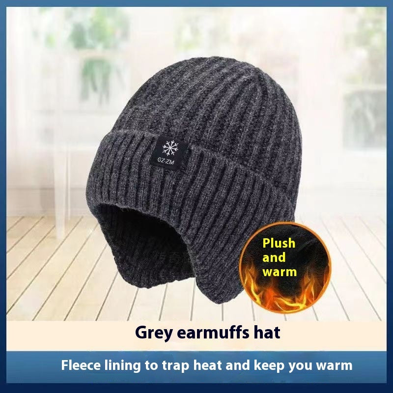 Middle-aged Elderly Men's Wool Ear Protection Hat