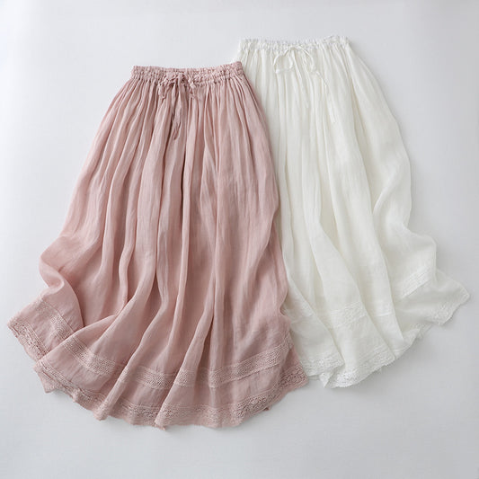 Fashionable Elastic Waist Double-layer Dress For Women