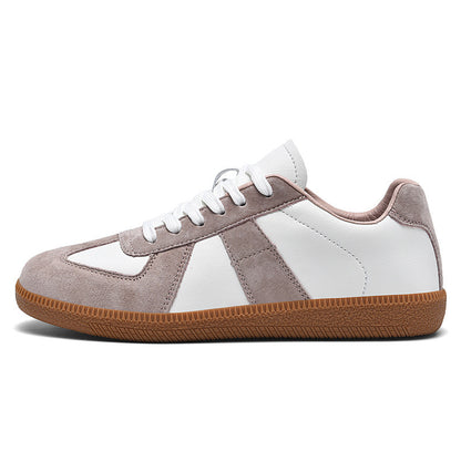 Top Layer Pigskin Leather Sneaker Japanese Canvas Retro Sports Couple Casual Shoes