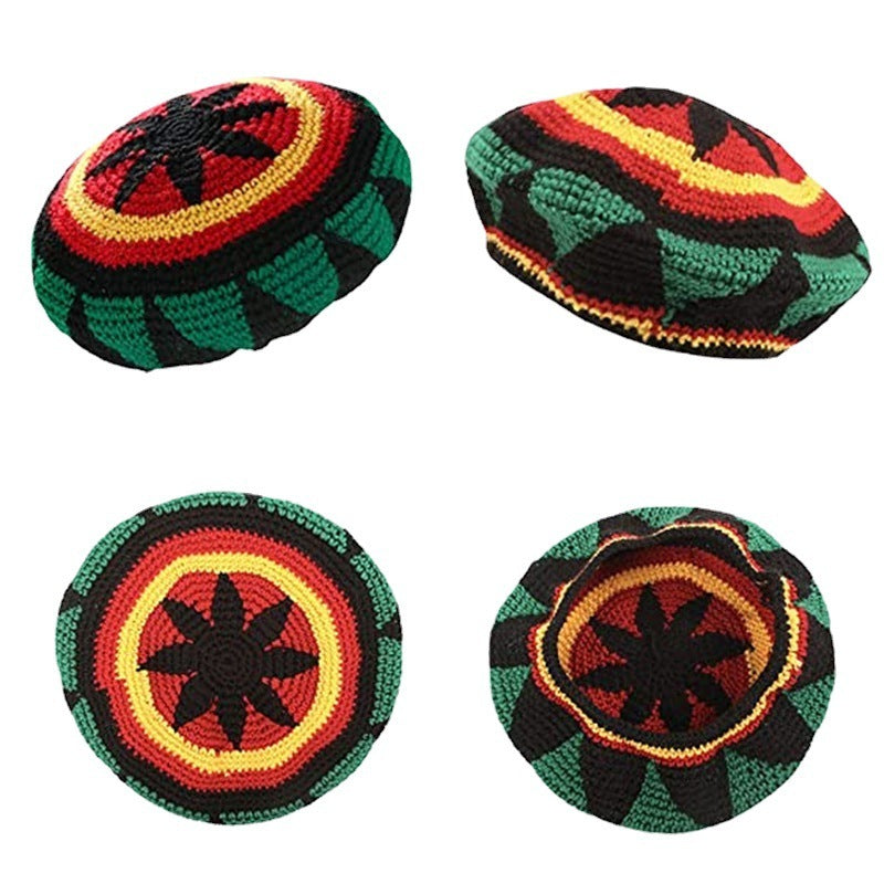 Jamaica Reggae Children Rainbow Woolen Cap