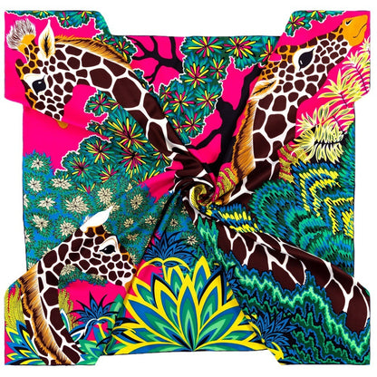 Handmade Curling Scarf Female 90cm Jungle