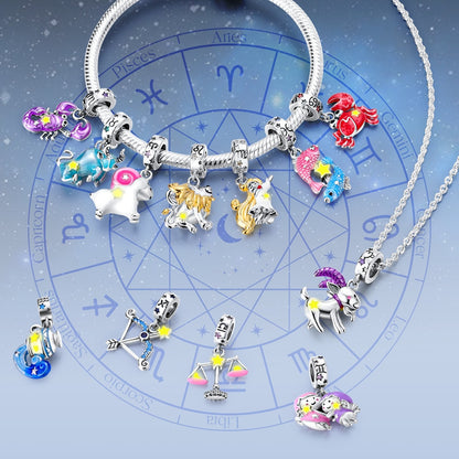 S925 Colorful Luminous Constellation Pendant