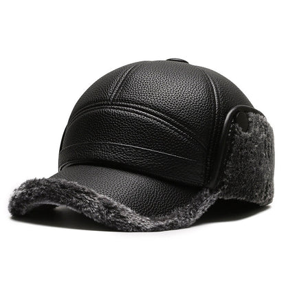 Men's Ear Protection Winter Warm Peaked Cap for Elderly