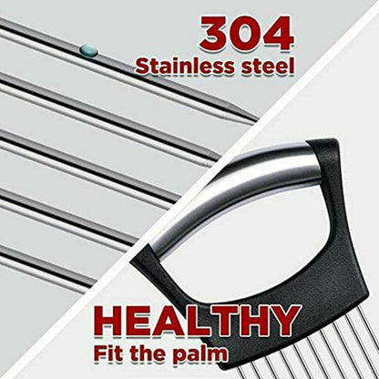 Food Slice Assistant Stainless Steel Onion and Tomato Slicer