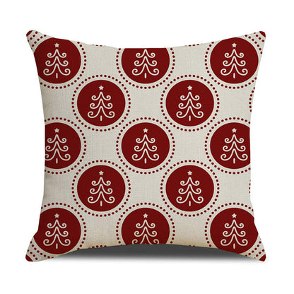 Christmas Linen Stripe Print Pillowcase
