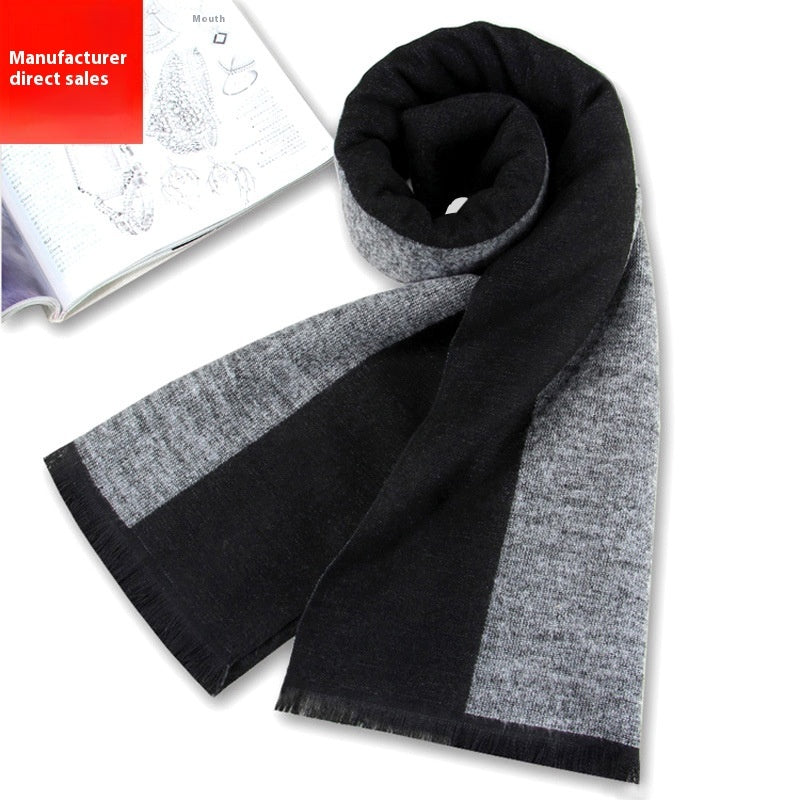 Men's Winter Warm Striped Business Scarf