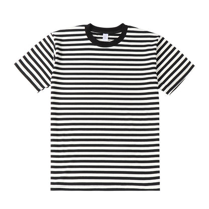 Striped Short Sleeve Men's Versatile Loose T-shirt