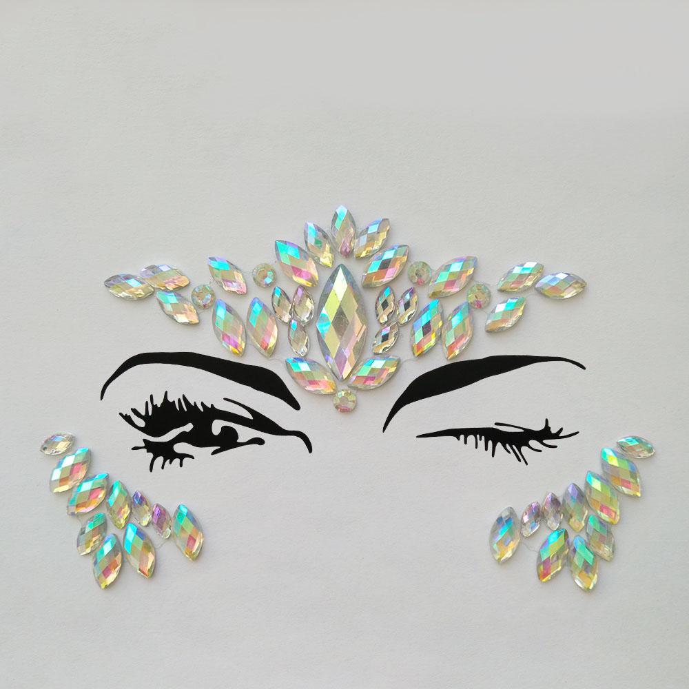 Adhesive Rhinestone Festival Glitter Stickers