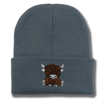 Cartoon Long Hair Yak Knitted Hat Winter Warm Wool