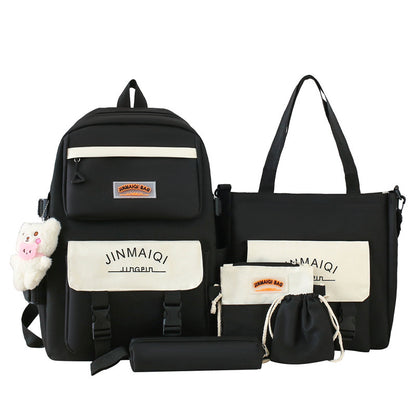 Women's Five-Piece School Backpack Set