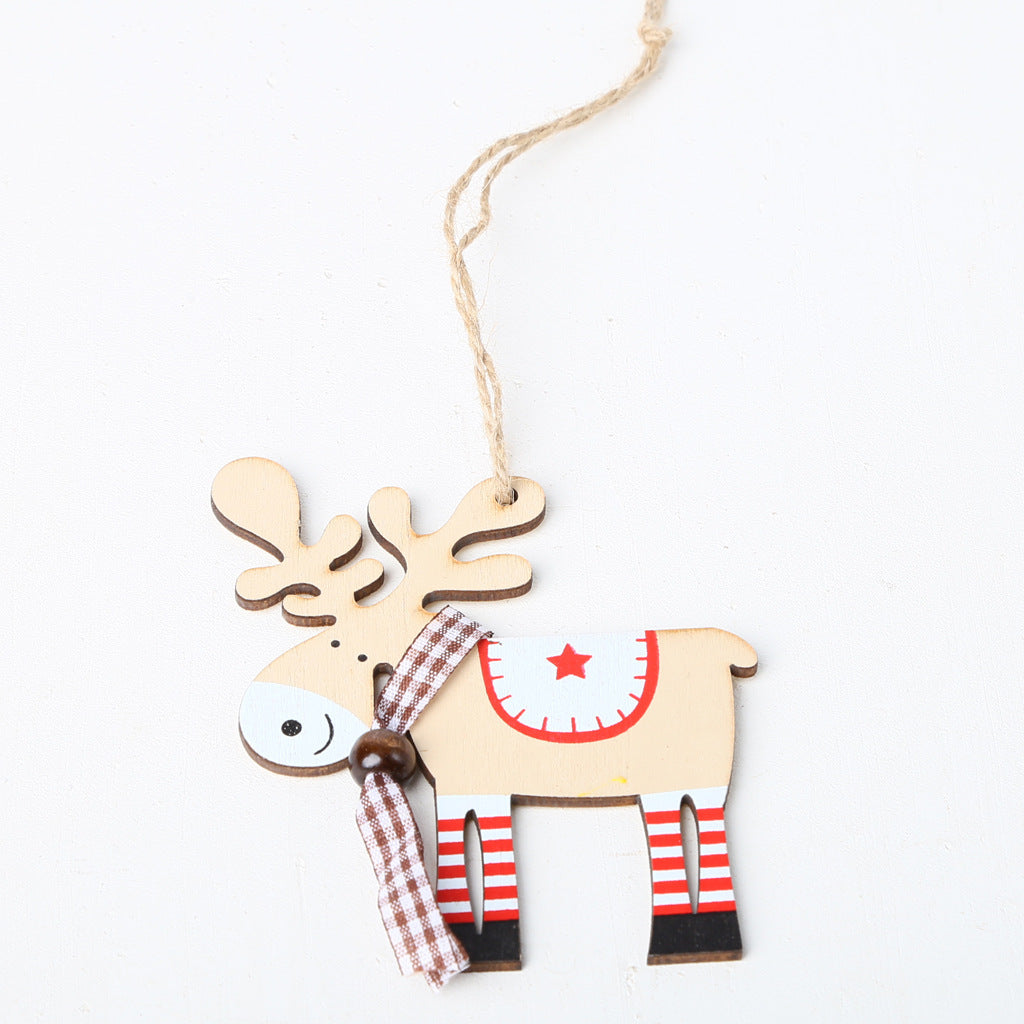 Wooden Laser Cut Christmas Elk Pendants