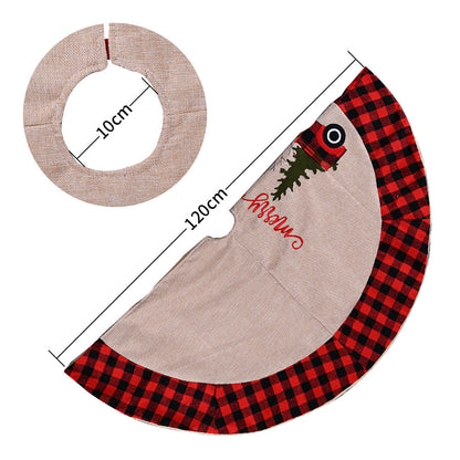 Linen Christmas Tree Skirt 120CM Decor