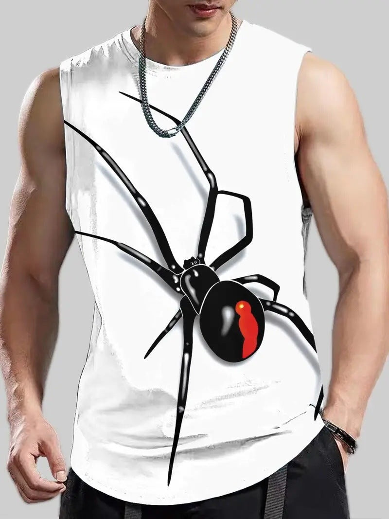Men's Plus Size Sleeveless 3D Retro Print Vest