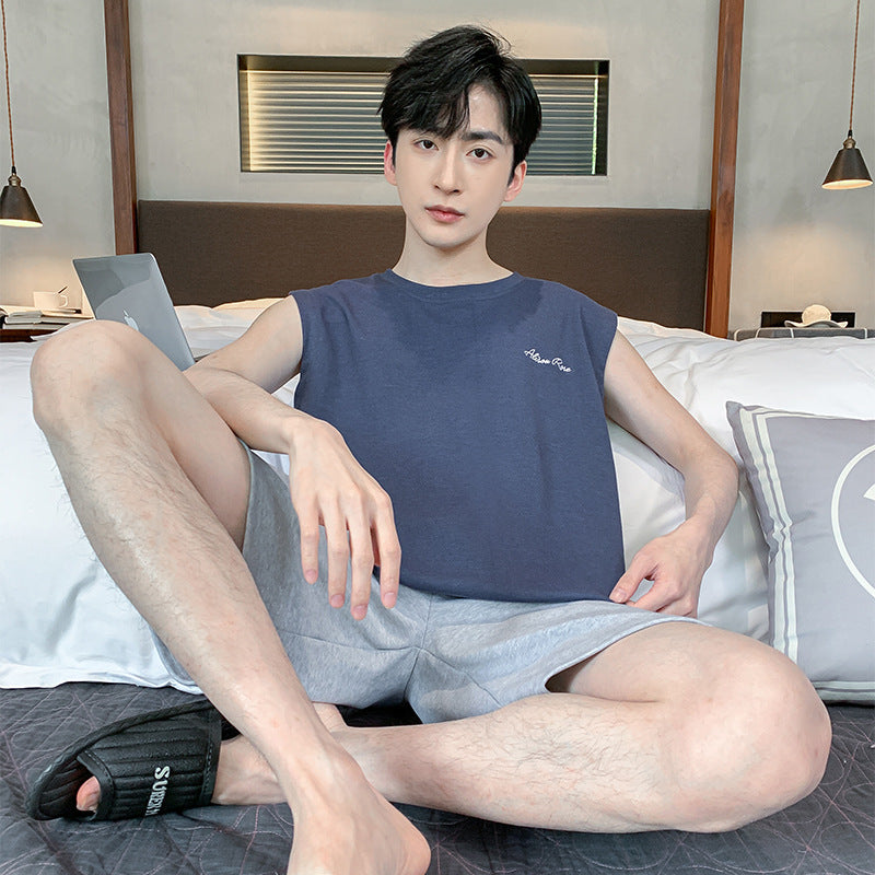 Men's Sleeveless Vest Summer Pure Cotton Pajamas