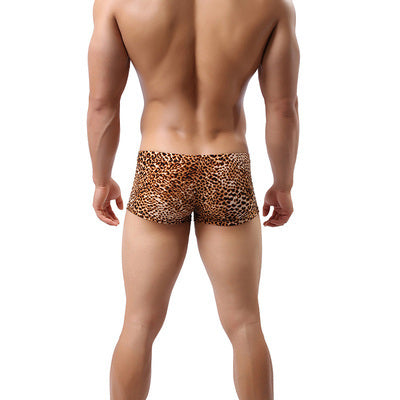 Leopard Print Low Waist Large Size Men's Boxers