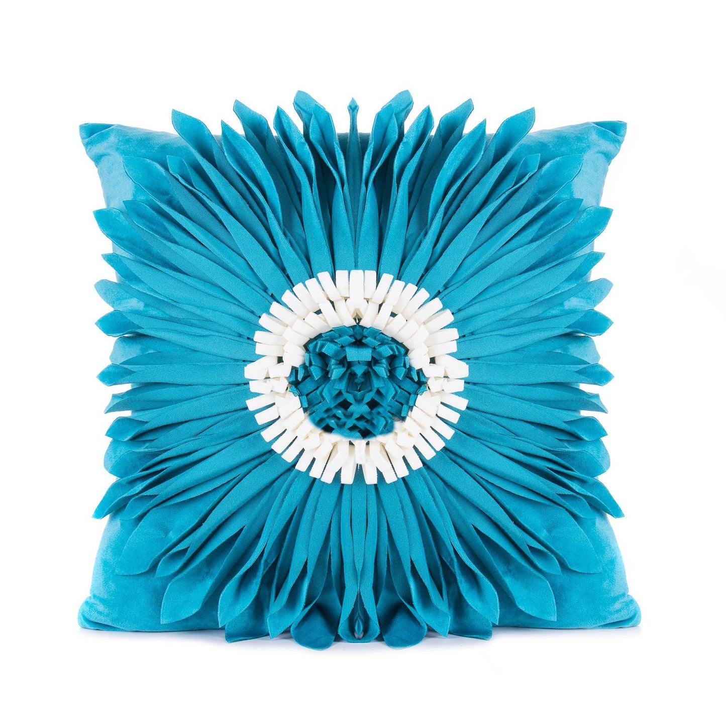 Modern White Velvet Chrysanthemum Pillow