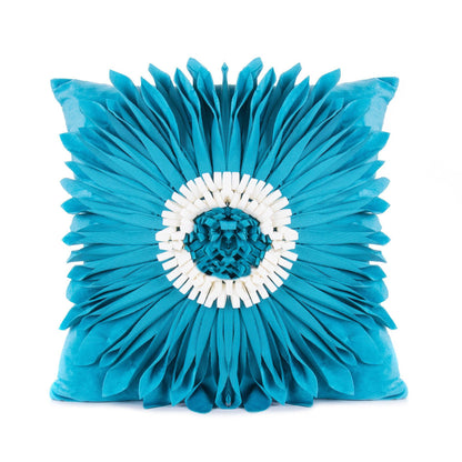 Modern White Velvet Chrysanthemum Pillow