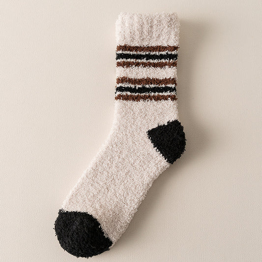 Coral Fleece Mens Mid-calf Warm Sleeping Socks