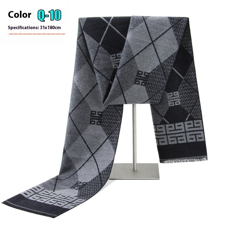 Men's Winter Warm Striped Business Scarf