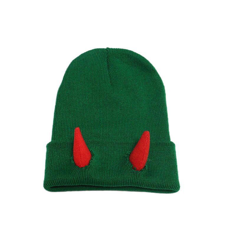 Autumn Winter Devil Horn Knitted Wool Cap