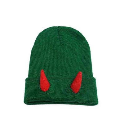 Autumn Winter Devil Horn Knitted Wool Cap