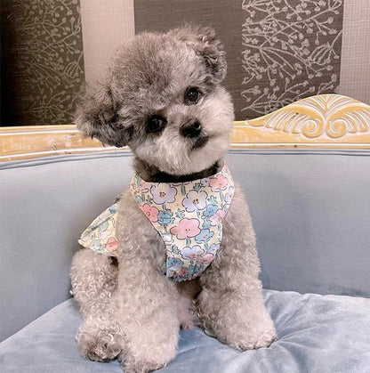 Dog Universal Cotton Blue And White Skirt Holding Hand Rope