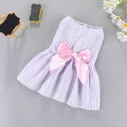 Teddy Pomeranian Bichon Pet Supplies Bow Skirt Cat Clothes