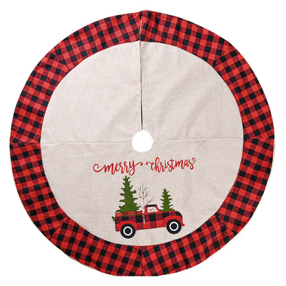 Linen Christmas Tree Skirt 120CM Decor