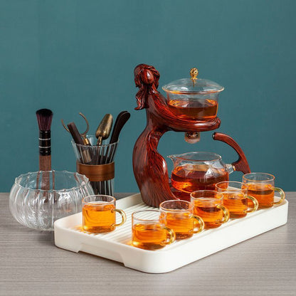 Semi-Automatic Tea Set with Glass Infuser