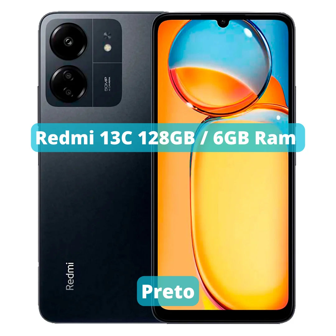 Xiaomi Redmi 13C Versão Global | Smartphone 4G , ROM Global , Câmera 50MP , Carregador  18W
