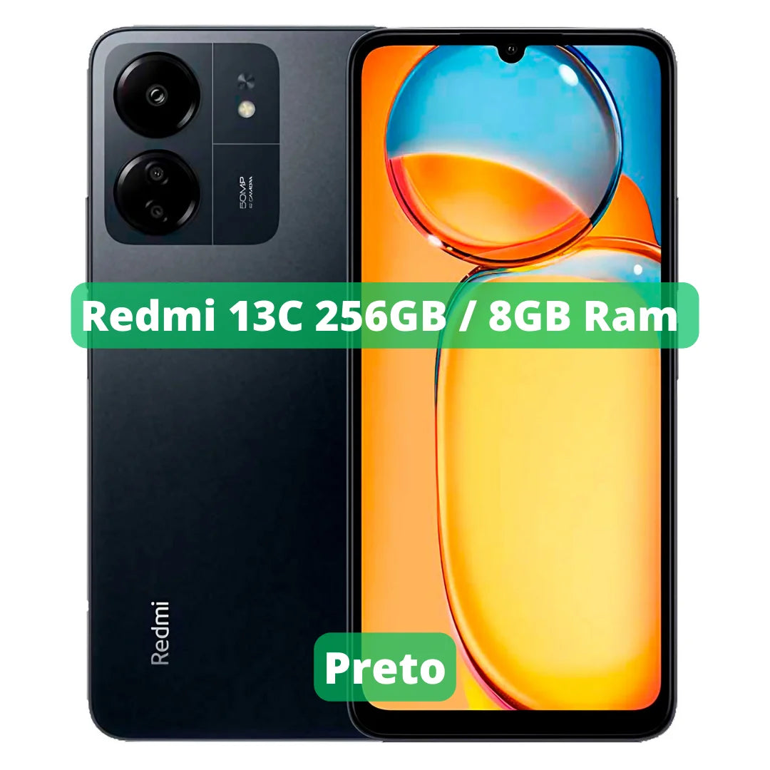 Xiaomi Redmi 13C Versão Global | Smartphone 4G , ROM Global , Câmera 50MP , Carregador  18W